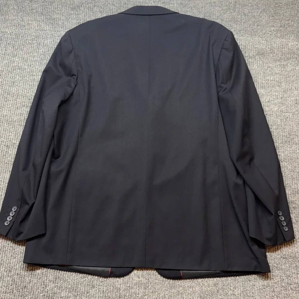 Vinci Blazer Sport Coat Mens 52L Navy Blue 3 Button Designed in Italy Jacket